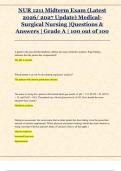 NUR 1211 Midterm Exam &lpar;Latest  2026&sol; 2027 Update&rpar; Medical Surgical Nursing &vert;Questions &  Answers &vert; Grade A &vert; 100 out of 100