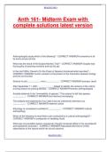 Anth 161- Midterm Exam with complete solutions latest version&period;