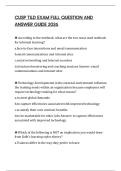 CUSP T&D EXAM FULL QUESTION AND ANSWER GUIDE 2026
