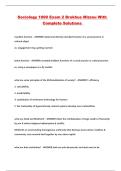 Sociology 1000 Exam 2 Brekhus Mizzou With Complete Solutions 