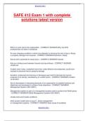 SAFE 412 Exam 1 with complete solutions latest version&period;