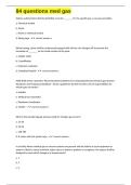 84 questions med gas exam questions and 100&percnt; correct answers 2025
