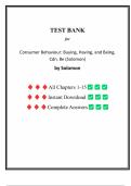 Consumer Behaviour&colon; Buying&comma; Having&comma; and Being &lpar;Canadian 8th Edition&comma; Michael R&period; Solomon&rpar; &mdash; Complete Test Bank &lpar;Chapters 1&ndash;15&rpar;