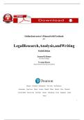 Instructor s manual With Test bank for Legal research analysis and Writing 5th edition by William H&period; Putman&comma; JD&comma; Jennifer R&period; Albright&comma; JD&comma; LLM All Chapters 1-13