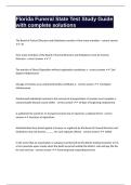 Florida Funeral State Test Study Guide with complete solutions