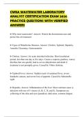 CWEA WASTEWATER LABORATORY ANALYST CERTIFICATION EXAM 2026 PRACTICE QUESTIONS WITH VERIFIED ANSWERS