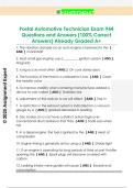 Postal Automotive Technician Exam 944  Questions and Answers (100% Correct  Answers) Already Graded A+ 