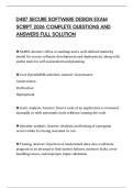 D487 SECURE SOFTWARE DESIGN EXAM SCRIPT 2026 COMPLETE QUESTIONS AND ANSWERS FULL SOLUTION