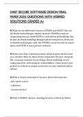 D487 SECURE SOFTWARE DESIGN FINAL PAPER 2026 QUESTIONS WITH VERIFIED SOLUTIONS GRADED A&plus;