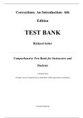 Test Bank For Corrections An Introduction  6th Edition By Richard Seiter&comma; Chapters 1-16