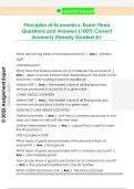Principles of Economics&colon; Exam Three  Questions and Answers &lpar;100&percnt; Correct  Answers&rpar; Already Graded A&plus;