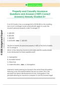 Property and Casualty Insurance Exam  Questions and Answers &lpar;100&percnt; Correct  Answers&rpar; Already Graded A&plus; 