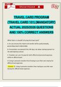 TRAVEL CARD PROGRAM &lpar;TRAVEL CARD 101&rpar; &lbrack;MANDATORY&rsqb; ACTUAL 2025&sol;2026 QUESTIONS AND 100&percnt; CORRECT ANSWERS