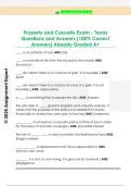 Property and Casualty Exam - Texas  Questions and Answers &lpar;100&percnt; Correct  Answers&rpar; Already Graded A&plus; 