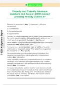 Property and Casualty Insurance  Questions and Answers &lpar;100&percnt; Correct  Answers&rpar; Already Graded A&plus;