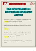 EDUC 307 ACTUAL 2025&sol;2026 QUESTIONS AND 100&percnt; CORRECT ANSWERS
