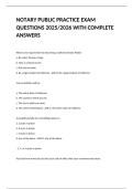 NOTARY PUBLIC PRACTICE EXAM QUESTIONS 2025/2026 WITH COMPLETE ANSWERS