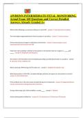 AWHONN INTERMEDIATE FETAL MONITORING Actual Exam 160 Questions and Correct Detailed