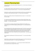 Lesson Planning Quiz questions and 100&percnt; correct  answers 2025