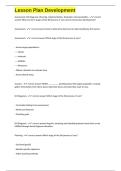 Lesson Plan Development exam questions and 100&percnt; correct  answers 2025