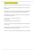 Lesson Plan Review exam questions and 100&percnt; correct   answers 2025