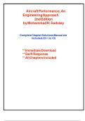 Aircraft Performance&colon; An Engineering Approach&comma; 2nd Edition &ndash; Complete Solutions Manual &lpar;Chapters 1-10&rpar; by Mohammad H&period; Sadraey