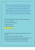 NPCE &lpar;National Pilates Certification Exam&rpar; Final  Exam Newest 2025-2026&sol; NPCE &lpar;National Pilates  Certification Exam&rpar; Final Preparation&sol;NPCE  &lpar;National Pilates Certification Exam&rpar; Practice Exam  With Complete Questions And Correct Detailed  Answers &vert;Alread