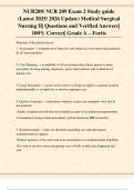 NUR209 Exam 2 Study Guide &ndash; Medical Surgical Nursing II &lpar;Fortis&rpar; &vert; Latest 2025&sol;2026 Update with Verified Questions and Answers &lpar;Grade A&comma; 100&percnt; Correct&rpar;