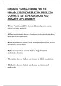 EDMUNDS&rsquo; PHARMACOLOGY FOR THE PRIMARY CARE PROVIDER EXAM PAPER 2026 COMPLETE TEST BANK QUESTIONS AND ANSWERS 100&percnt; CORRECT
