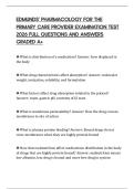 EDMUNDS&rsquo; PHARMACOLOGY FOR THE PRIMARY CARE PROVIDER EXAMINATION TEST 2026 FULL QUESTIONS AND ANSWERS GRADED A&plus;