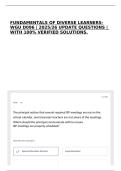 FUNDAMENTALS OF DIVERSE LEARNERS-WGU D096 &vert; 2025&sol;26 UPDATE QUESTIONS &vert; WITH 100&percnt; VERIFIED SOLUTIONS&period;