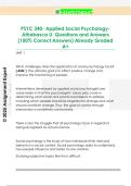 PSYC 340- Applied Social Psychology-  Athabasca U&period; Questions and Answers  &lpar;100&percnt; Correct Answers&rpar; Already Graded  A&plus; 