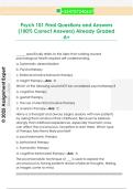 Psych 101 Final Questions and Answers  &lpar;100&percnt; Correct Answers&rpar; Already Graded  A&plus;
