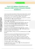 Psych 101 Midterm Questions and  Answers &lpar;100&percnt; Correct Answers&rpar; Already  Graded A&plus; 
