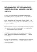 EMT EXAMINATION TEST INTERIM 1 VERIFIED QUESTIONS AND FULL ANSWERS COMPLETE SOLUTION