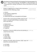 Test Bank for Theory & Practice of Counseling 2026 &vert; Chapters 1 & 4 &vert; Quizzes on History of Psychotherapy and Psychodynamic Therapy &vert; Verified Questions & Correct Answers &vert; Graded A&plus;