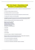 ACC 311 Exam 1 Questions And Answers &vert; Guaranteed Pass