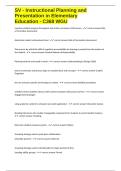 SV - Instructional Planning and Presentation in Elementary Education - C368 WGU exam questions and 100&percnt; correct answers 2025