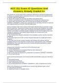 ACC 311 Exam &num;2 Questions And Answers Already Graded A&plus;