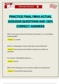 PRACTICE FINAL FMVA ACTUAL 2025&sol;2026 QUESTIONS AND 100&percnt; CORRECT ANSWERS