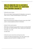 END OF SEMESTER TEST US HISTORY B ACTUAL EXAM PAPER 2026 QUESTIONS WITH ANSWERS GRADED A&plus;