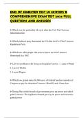 END OF SEMESTER TEST US HISTORY B COMPREHENSIVE EXAM TEST 2026 FULL QUESTIONS AND ANSWERS