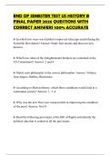 END OF SEMESTER TEST US HISTORY B FINAL PAPER 2026 QUESTIONS WITH CORRECT ANSWERS 100&percnt; ACCURATE
