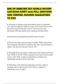 END OF SEMESTER TEST WORLD HISTORY A&B EXAM SCRIPT 2026 FULL QUESTIONS AND VERIFIED ANSWERS GUARANTEED TO PASS