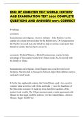 END OF SEMESTER TEST WORLD HISTORY A&B EXAMINATION TEST 2026 COMPLETE QUESTIONS AND ANSWERS 100&percnt; CORRECT
