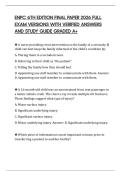 ENPC 6TH EDITION FINAL PAPER 2026 FULL EXAM VERSIONS WITH VERIFIED ANSWERS AND STUDY GUIDE GRADED A&plus;