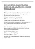 ENPC 6TH EDITION FINAL PAPER ACTUAL QUESTIONS AND ANSWERS WITH COMPLETE RATIONALES 2026