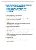 NAIL TECHNICIAN LICENSING EXAM &ndash;  FULL PRACTICE TEST &lpar;100  QUESTIONS&rpar; &vert; ANSWER KEY  INCLUDED &vert; UPDATED 2025  VERSION 