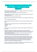 CONS 127 Final Exam Questions And Answers &lbrace;100&percnt; Correct&rcub; Latest Update&excl;&excl;&excl;