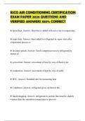 ESCO AIR CONDITIONING CERTIFICATION EXAM PAPER 2026 QUESTIONS AND VERIFIED ANSWERS 100&percnt; CORRECT